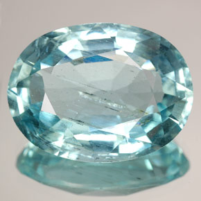 15.48캐럿 천연 라이트 그린 블루 아쿠아마린, 타원형 컷, 19.7×14.8 mm, SI