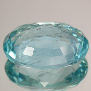 15.48캐럿 천연 라이트 그린 블루 아쿠아마린, 타원형 컷, 19.7×14.8 mm, SI
