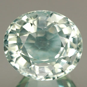 4.84캐럿 천연 라이트 그린 블루 아쿠아마린, 타원형 컷, 11.3×10 mm, VS