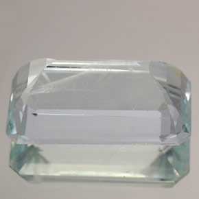 12.22캐럿 천연 라이트 그린 블루 아쿠아마린, 에메랄드 컷, 19.3×10.4 mm, VS-SI