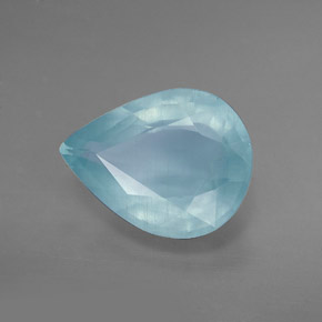 4.33캐럿 천연 라이트 블루 아쿠아마린, 배 모양, 13.4×10.3 mm, VS-SI