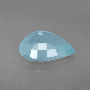 4.33캐럿 천연 라이트 블루 아쿠아마린, 배 모양, 13.4×10.3 mm, VS-SI