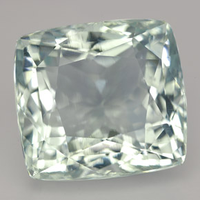 18.18캐럿 천연 라이트 블루 그린 아쿠아마린, 쿠션 컷, 15.9×14.8 mm, IF