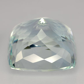 18.18캐럿 천연 라이트 블루 그린 아쿠아마린, 쿠션 컷, 15.9×14.8 mm, IF