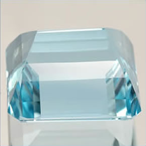 10.58캐럿 천연 라이트 블루 아쿠아마린, 에메랄드 컷, 13.2×13.1 mm, IF