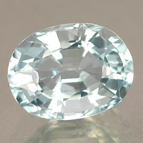 1.30캐럿 천연 라이트 블루 아쿠아마린, 타원형 컷, 8.1×6.1 mm, IF