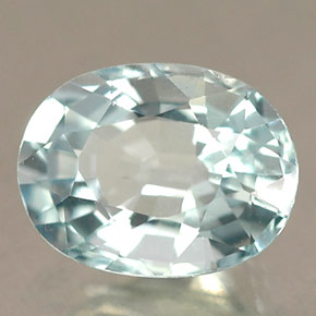 1.30캐럿 천연 라이트 블루 아쿠아마린, 타원형 컷, 8.1×6.1 mm, IF
