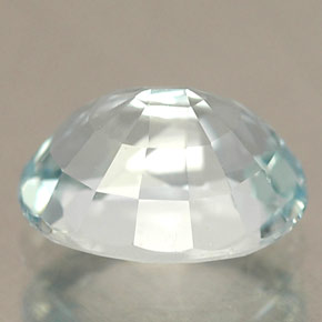 1.30캐럿 천연 라이트 블루 아쿠아마린, 타원형 컷, 8.1×6.1 mm, IF