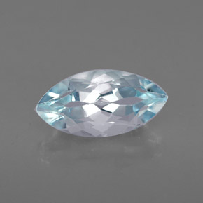 1.17캐럿 천연 라이트 블루 아쿠아마린, 마퀴즈, 10.1×5.1 mm, VVS
