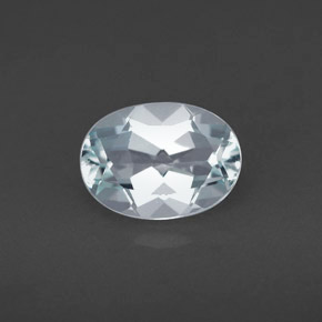 1.10캐럿 천연 라이트 블루 아쿠아마린, 타원형 컷, 8×5.8 mm, VVS-VS