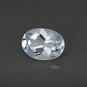 1.10캐럿 천연 라이트 블루 아쿠아마린, 타원형 컷, 8×5.8 mm, VVS-VS