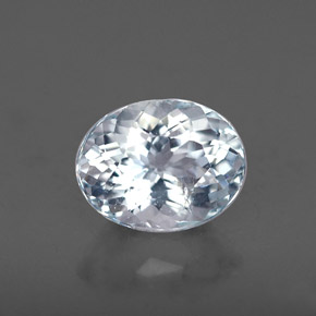 0.91캐럿 천연 라이트 블루 아쿠아마린, 타원형 컷, 6.9×5.4 mm, VS-SI