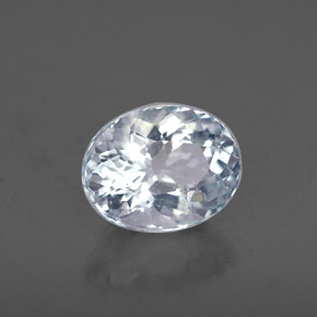 0.91캐럿 천연 라이트 블루 아쿠아마린, 타원형 컷, 6.9×5.4 mm, VS-SI