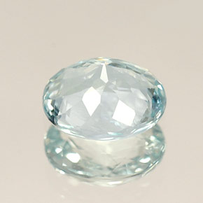 0.76캐럿 천연 라이트 블루 아쿠아마린, 타원형 컷, 6.7×5.6 mm, VS