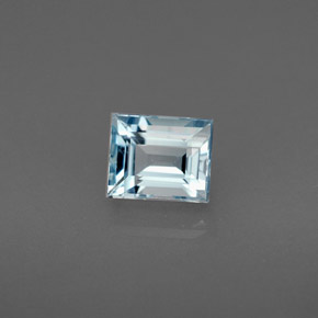 0.86캐럿 천연 라이트 블루 아쿠아마린, 바게트, 5.9×4.9 mm, VS