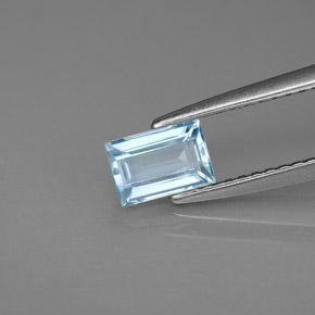 0.55캐럿 천연 라이트 블루 아쿠아마린, 바게트, 5.9×4 mm, VS