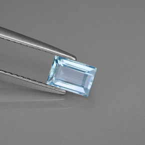 0.55캐럿 천연 라이트 블루 아쿠아마린, 바게트, 5.9×4 mm, VS