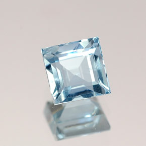 0.61캐럿 천연 라이트 블루 아쿠아마린, 스퀘어, 4.7×4.7 mm, VS