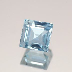 0.61캐럿 천연 라이트 블루 아쿠아마린, 스퀘어, 4.7×4.7 mm, VS