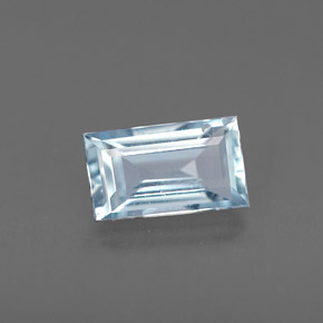 0.57캐럿 천연 라이트 블루 아쿠아마린, 바게트, 6.8×4 mm, VVS-VS