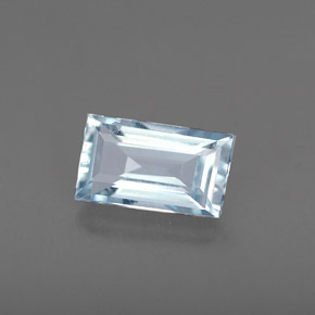 0.57캐럿 천연 라이트 블루 아쿠아마린, 바게트, 6.8×4 mm, VVS-VS