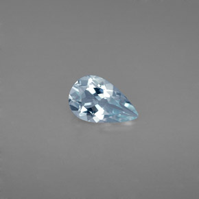 0.59캐럿 천연 라이트 블루 아쿠아마린, 배 모양, 7.7×4.9 mm, VVS