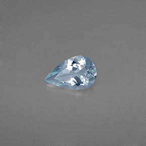 0.59캐럿 천연 라이트 블루 아쿠아마린, 배 모양, 7.7×4.9 mm, VVS
