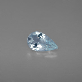 0.66캐럿 천연 라이트 블루 아쿠아마린, 배 모양, 8.1×4.9 mm, VS