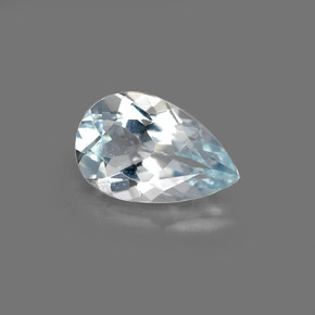 0.72캐럿 천연 라이트 블루 아쿠아마린, 배 모양, 7.9×5.1 mm, VVS-VS