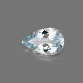 0.72캐럿 천연 라이트 블루 아쿠아마린, 배 모양, 7.9×5.1 mm, VVS-VS
