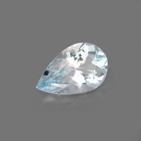 0.68캐럿 천연 라이트 블루 아쿠아마린, 배 모양, 7.9×5 mm, VVS-VS