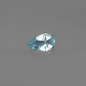 0.54캐럿 천연 라이트 블루 아쿠아마린, 배 모양, 7.9×4.9 mm, VVS-VS