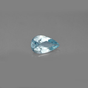 0.54캐럿 천연 라이트 블루 아쿠아마린, 배 모양, 7.9×4.9 mm, VVS-VS