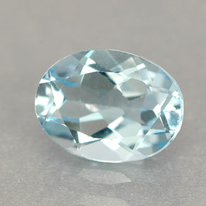 1.04캐럿 천연 라이트 블루 아쿠아마린, 타원형 컷, 7.9×5.9 mm, VVS
