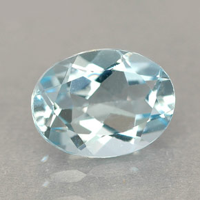 1.04캐럿 천연 라이트 블루 아쿠아마린, 타원형 컷, 7.9×5.9 mm, VVS