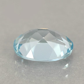 1.04캐럿 천연 라이트 블루 아쿠아마린, 타원형 컷, 7.9×5.9 mm, VVS