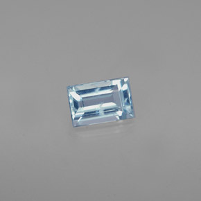 0.55캐럿 천연 라이트 블루 아쿠아마린, 바게트, 5.9×4 mm, VS