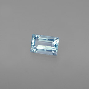 0.55캐럿 천연 라이트 블루 아쿠아마린, 바게트, 5.9×4 mm, VS