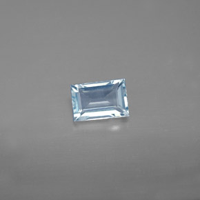 0.56캐럿 천연 라이트 블루 아쿠아마린, 바게트, 4.1×4.1 mm, VVS-VS