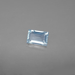 0.56캐럿 천연 라이트 블루 아쿠아마린, 바게트, 4.1×4.1 mm, VVS-VS