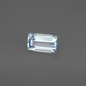 0.51캐럿 천연 라이트 블루 아쿠아마린, 바게트, 6×3.6 mm, VVS-VS