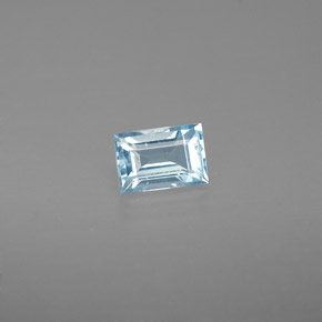 0.47캐럿 천연 라이트 블루 아쿠아마린, 바게트, 5.8×4 mm, VS
