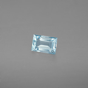 0.47캐럿 천연 라이트 블루 아쿠아마린, 바게트, 5.8×4 mm, VS
