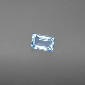 0.59캐럿 천연 라이트 블루 아쿠아마린, 바게트, 6×4 mm, VS