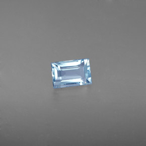 0.59캐럿 천연 라이트 블루 아쿠아마린, 바게트, 6×4 mm, VS