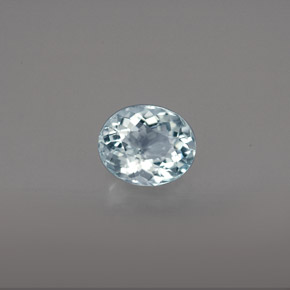 0.61캐럿 천연 라이트 블루 아쿠아마린, 타원형 컷, 6.3×5.3 mm, VS