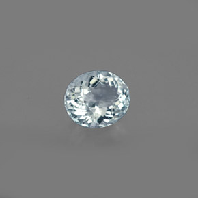 0.61캐럿 천연 라이트 블루 아쿠아마린, 타원형 컷, 6.3×5.3 mm, VS