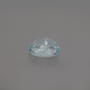 0.61캐럿 천연 라이트 블루 아쿠아마린, 타원형 컷, 6.3×5.3 mm, VS