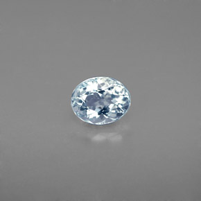 0.68캐럿 천연 라이트 블루 그린 아쿠아마린, 타원형 컷, 6.2×4.9 mm, VVS