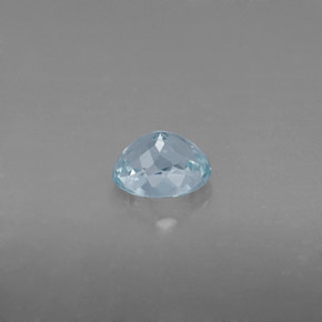 0.68캐럿 천연 라이트 블루 그린 아쿠아마린, 타원형 컷, 6.2×4.9 mm, VVS